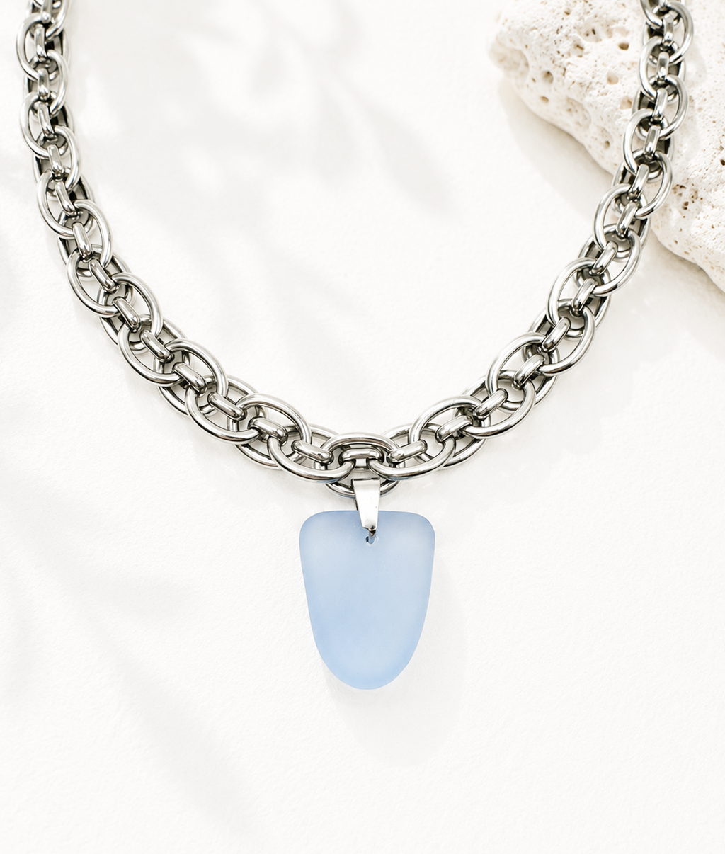 TIDE - Deep Sea Glass Statement Necklace