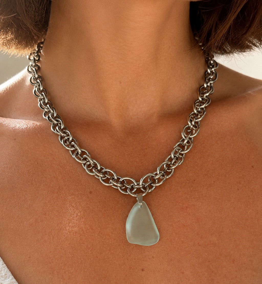 Lagoon Sea Glass Statement Necklace