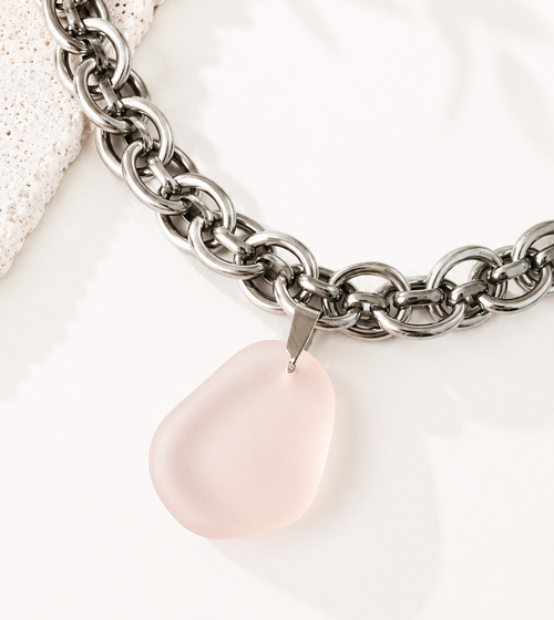Blush Sea Glass Statement Necklace