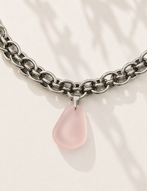Blush Sea Glass Statement Necklace